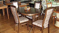 Стіл овальний розкладний на двох ніжках для кухні і вітальні Говерла 2 Мікс меблі, колір темний горіх, фото 2