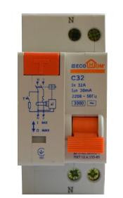 Диференціальний вимикач серії ECOHE ДВ 2p 20A/30 мА