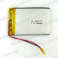 Батарея (акумулятор) для планшета 2600 мА·год, Li-Pol 3.7 В, 70*47*6 мм