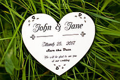 Дерев'яні запрослювальні на весілля Серце