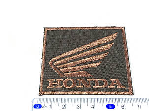 Нашивка HONDA колір коричневий 67x54 мм, фото 1