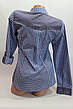 Жіночі сорочки в карту джинс RAM оптом VSA білий + блакитний. дрібна, фото 2