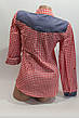 Жіночі сорочки в карту джинс RAM оптом VSA червоний + білий крейдачок., фото 2