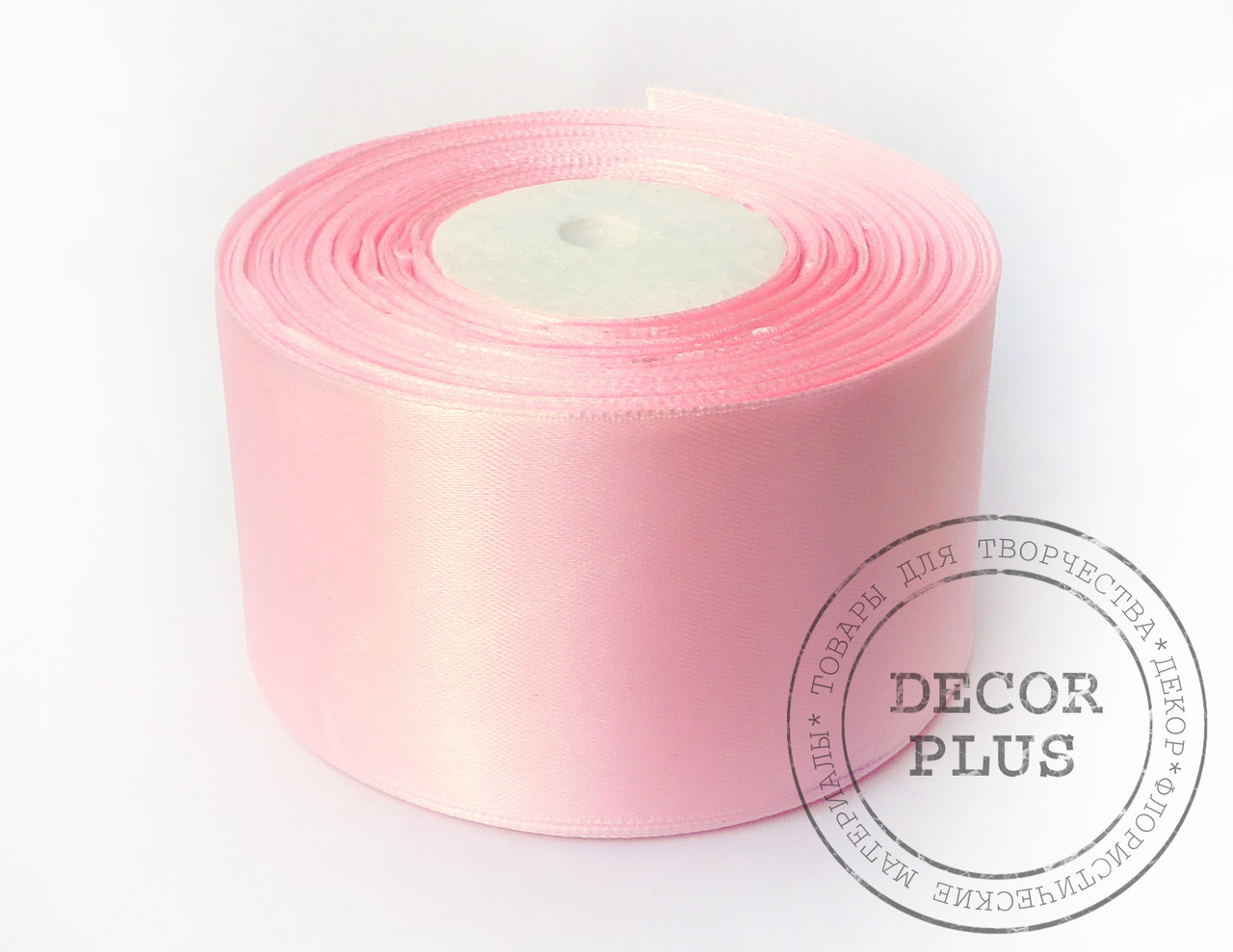 Стрічка атласна 5 см, світло рожева, фото 1
