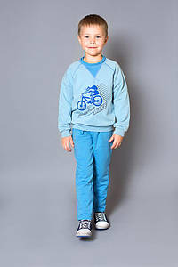 Реглан "Mountain bike" для хлопчика 3-8 років (Розмір 98-128, бавовна + поліестер) ТМ "Модний карапуз" Блакитний 03-00701-0