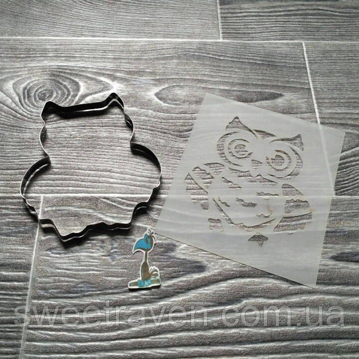 Вирубка для печива та пряників із трафаретом Сова, фото 1