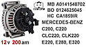 Генератор Bosch MERCEDES BENZ C200, CLC220, CLK220, E220, E280, E320, фото 2