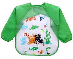 Фартух для годування (без кишені) "Морські жителі" Зелений 20366