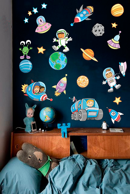 Детская наклейка на стену виниловая "Космос" в детскую для мальчика ...
