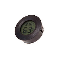 Термометр гігрометр цифровий круглий чорний
