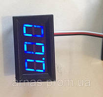 Вольтметр 27016R цифровий 0-30V вбудований (три дроти) Синій