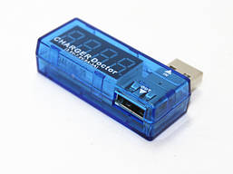 Usb tester Charge Doctor 2in1 Led blue, загнутий