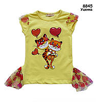 Уцінка - Футболка "Котики" для дівчинки. Маломірить. 2 роки