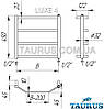 Низька сушарка для рушників із н/ж сталі Luxe 4/450х500 мм. Кругла стійка D32 + плоска перекладина 20х10 мм, фото 5