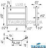 Низька сушарка для рушників із н/ж сталі Luxe 4/450х500 мм. Кругла стійка D32 + плоска перекладина 20х10 мм, фото 6