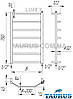 Сучасний н/ж сушарка для рушників Luxe 7/750x500. Перемички з плоских труб 20х10 трапецією. Кругла стійка, фото 5