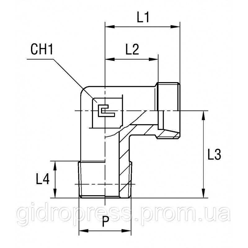 Соединение трубное угловое с конической резьбой XWE 12L 3/8 NPT A3C - фото 3 - id-p567274088