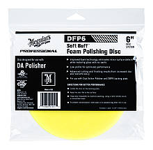 Полірувальний круг середньої жорсткості - Meguiar's DA Soft Buff Foam Polishing Pad 159 мм. жовтий (DFP6), фото 2