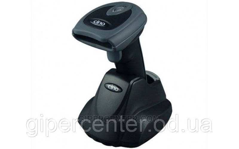 Бездротовий сканер штрих-кодів Cino F780 BT USB чорний з прогумованим корпусом