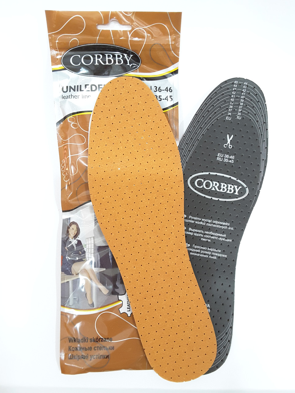 Стельки Corbby Unileder кожаные, фото 1
