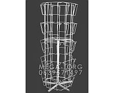 Барабан 30 місць для листівок. Настільний. Висота 92 см. Діаметр окружності 45 см. Ширина кишені 14 см