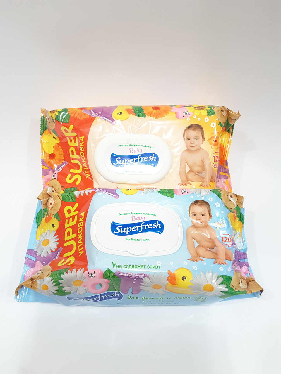 Дитячі вологі серветки Baby SuperFresh з клапаном, фото 1
