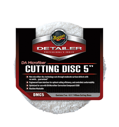 Полірувальний круг микрофибровый ріжучий 2 шт. - Meguiar's DA Microfiber Cutting Disc 5" 140 мм. білий (DMC5), фото 2