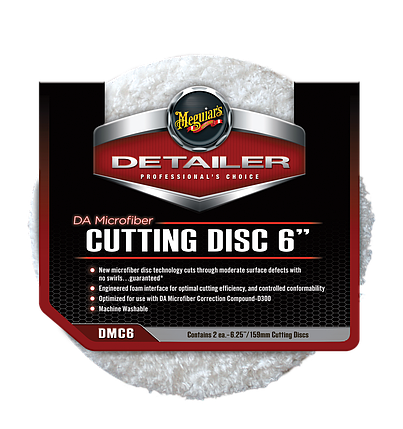 Полірувальний круг микрофибровый ріжучий 2 шт. - Meguiar's DA Microfiber Cutting Disc 6" 159 мм. білий (DMC6), фото 2
