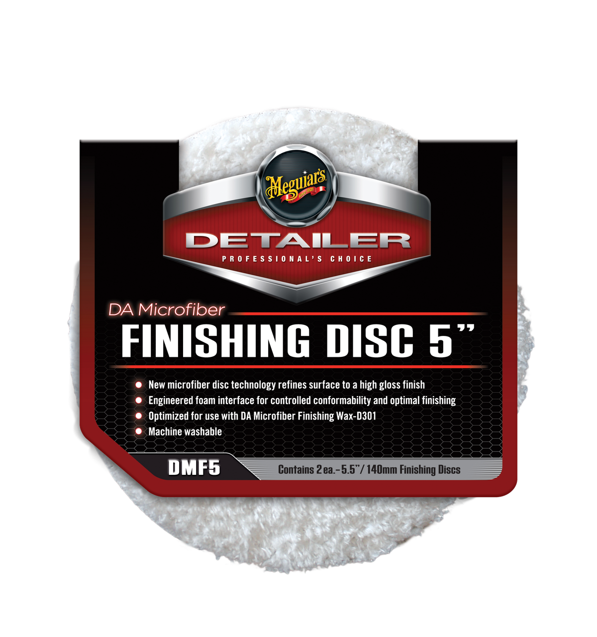 Полірувальний круг микрофибровый фінішний 2шт.- Meguiar's DA Microfiber Finishing Disc 5" 140 мм. білий (DMF5)
