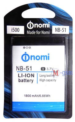 Батарея Nomi NB-51 для Nomi i500 1800 мА/год Original, фото 2
