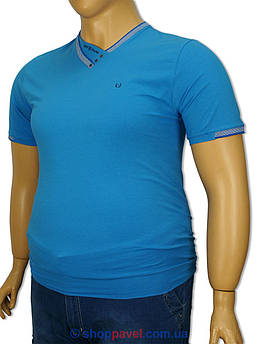 Чоловіча футболка Off 4028 синя великих розмірів
