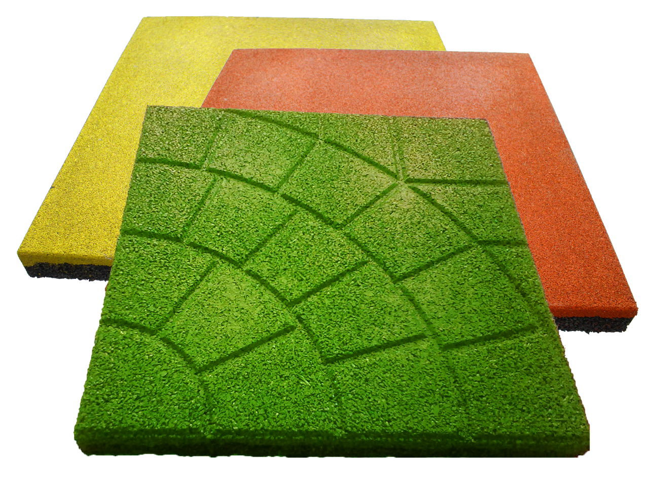 Гумова плитка 500х500х30 зелена