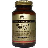 Риб'ячий жир, Омега - 3 (Omega-3, EPA DHA), Solgar, 950 мг, 50 кап.