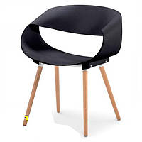 Стул Берта (Berta Chair) черный PP пластик, буковые ноги, дизайн Alexander Gufler