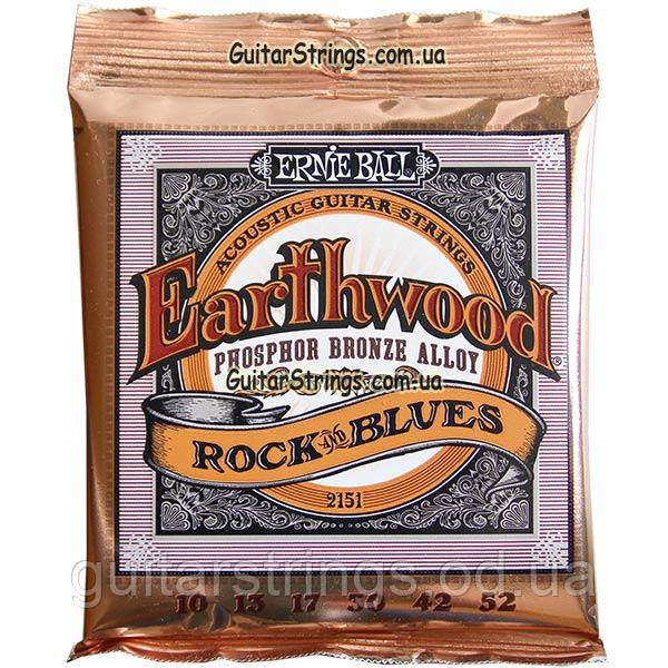 Струни Ernie Ball 2151 Earthwood Phosphor Bronze Blues Rock n 10-52