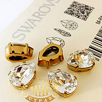 Сваровски  крапля  в оправі колір Crystal 10x14mm*1шт