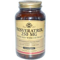 Ресвератрол (Resveratrol), Solgar, 250 мг, 60 капсул