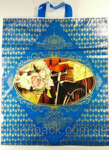 Пакет поліетиленовий з петлевою ручкою (42*50+3) "Велосипед Романтик" (25 шт)