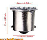 Автолампи червоні P21W 22 LED BA15S 1156 габарити стопи світлодіодні лампи для авто лед лампочки для стопів стоп сигнал led, фото 2