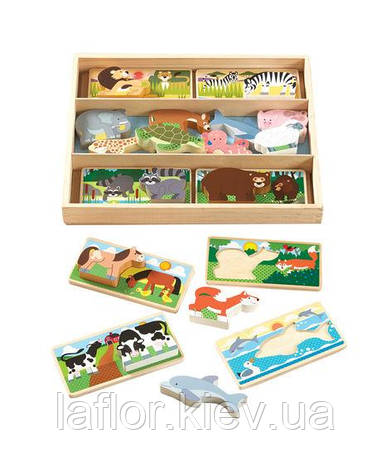 Набір дерев'яних карток ТМ Melissa&Doug Тварини, фото 1