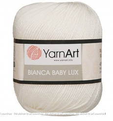 Пряжа для ручного в'язання YarnArt Bianca Babylux (б'янка бебі люкс) дитяча пряжа шерсть 350 молочний