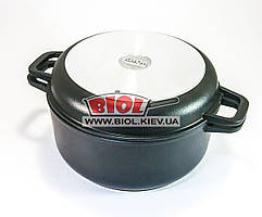 Каструля алюмінієва 3 л з антипригарним покриттям і кришкою-сковородою БІОЛ K302P