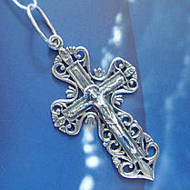 Срібний хрест з розп'яттям, 4 грами, фото 3