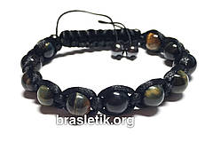 Чоловічий браслет шамбалу із Соколіного ока