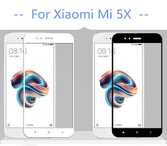 Захисне скло для Xiaomi Mi 5X (чорне, біле)