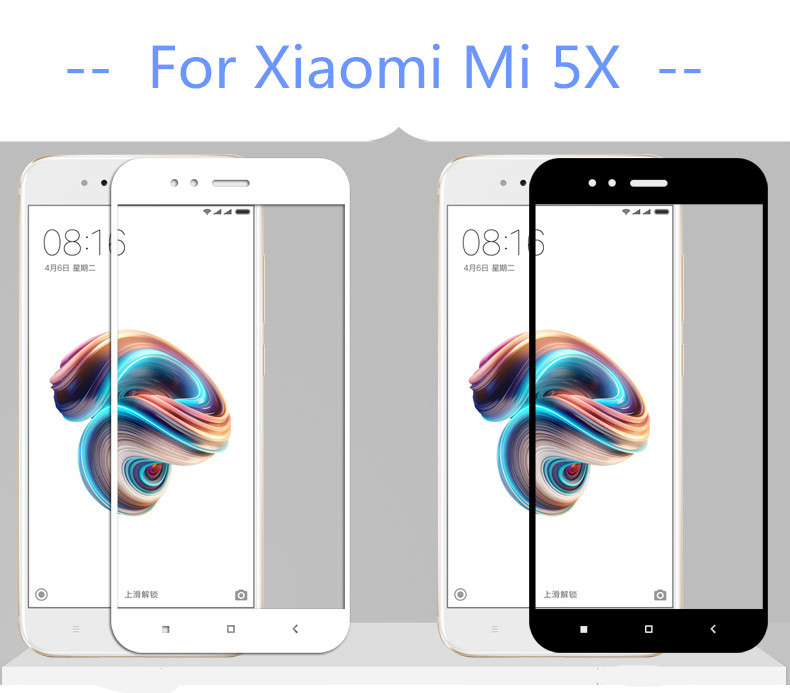 Захисне скло для Xiaomi Mi 5X (чорне, біле)