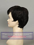 Легка перука для літа Kristen (Термоволосы) чорний колір, частково на сітці, фото 3