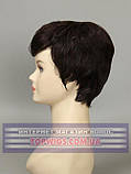 Легка перука для літа Kristen (Термоволосы) шоколадний колір, частково на сітці, фото 3