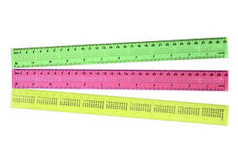 Лінійка пластикова кольорова, 30 см, ширина 3 см