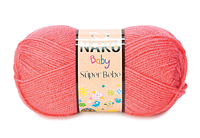 Nako BABY SUPER BEBE (Бейби cупер бебе) № 11201 коралловый ( Пряжа 100% акрил, нитки для вязания)